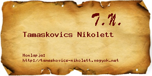 Tamaskovics Nikolett névjegykártya